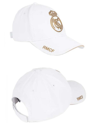 Gorra Real Madrid con escudo dorado juvenil y adulto