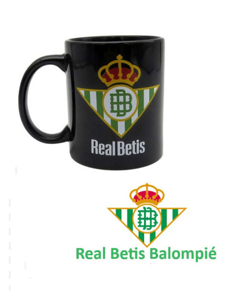 Taza cerámica negra Real Betis Balompié