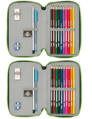 Estuche doble Real Betis con 28 piezas escolares 2024-25