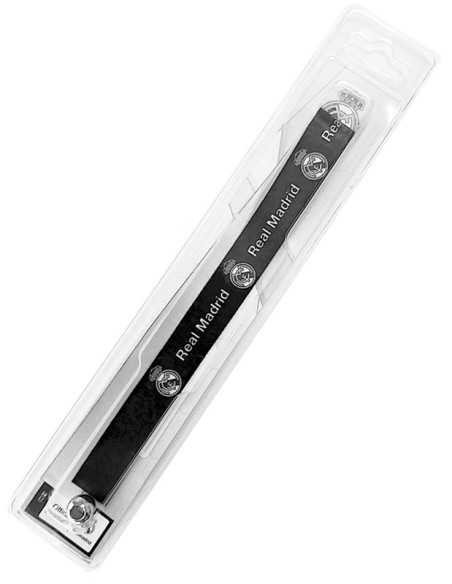 Pulsera negra de tela Real Madrid con escudos