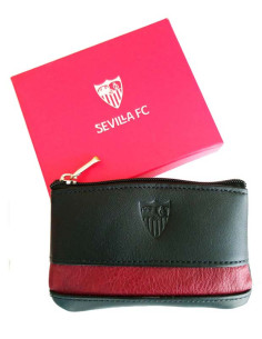 Monedero de piel Sevilla FC con franja roja