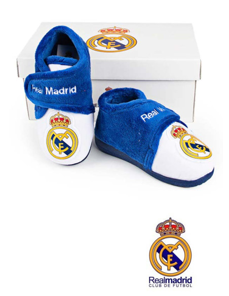 Zapatillas peluche Real Madrid infantiles andar por casa