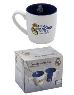 Taza cerámica Real Madrid bicolor en caja de regalo