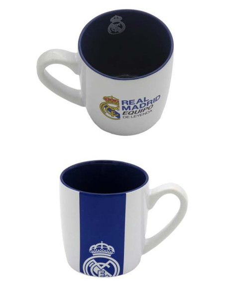 Taza cerámica Real Madrid bicolor en caja de regalo