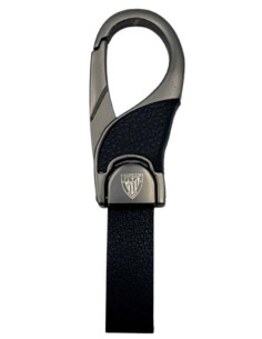 Llavero Athletic Club metal y cuero entrelazado negro