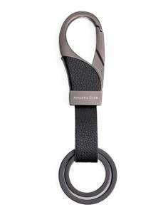 Llavero Athletic Club metal y cuero entrelazado negro 2