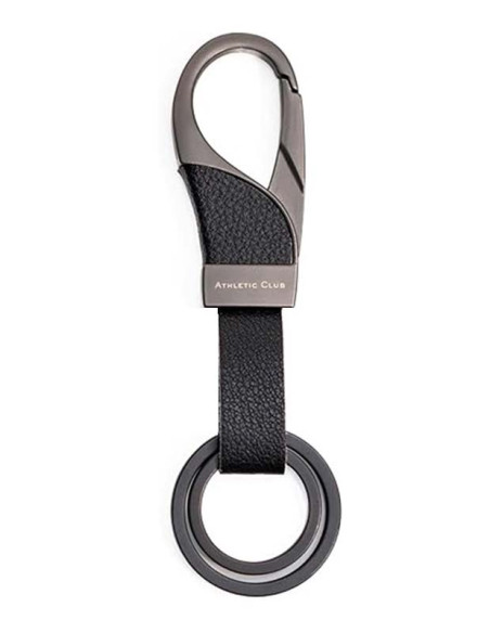 Llavero Athletic Club metal y cuero entrelazado negro