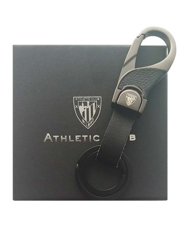 Llavero Athletic Club metal y cuero entrelazado negro