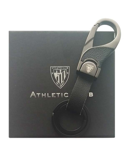 Llavero Athletic Club metal y cuero entrelazado negro