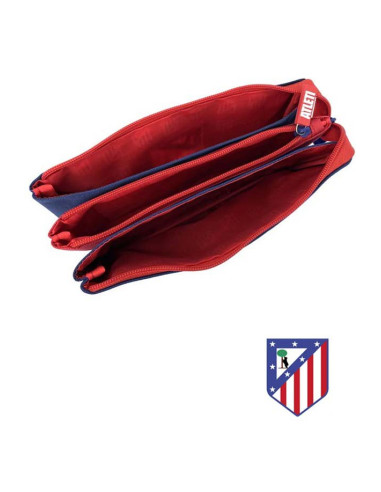Estuche porta todo escolar triple Atlético de Madrid