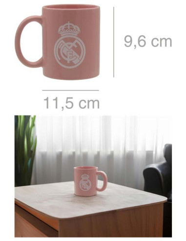 Taza cerámica Real Madrid de color rosa 330 ml