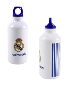 Botella de aluminio Real Madrid blanca 400 ml.