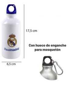 Botella de aluminio Real Madrid blanca 400 ml. 2