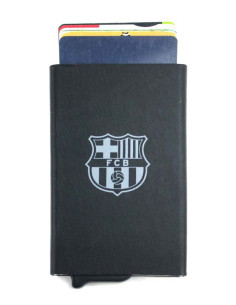 Tarjetero metálico automático FC Barcelona negro 2