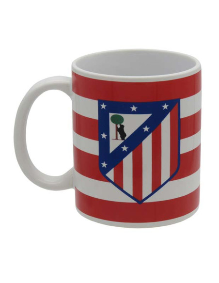 Atlético de Madrid taza cerámica rojiblanca con escudo