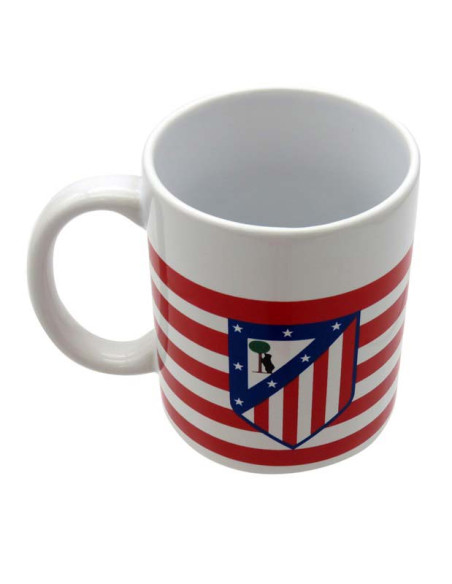 Atlético de Madrid taza cerámica rojiblanca con escudo