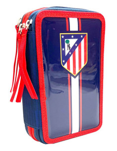 Plumier 3 pisos Atlético de Madrid con 39 piezas escolares