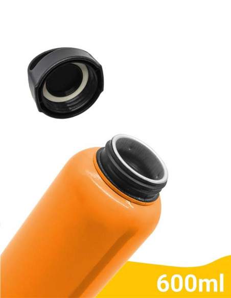 Real Madrid botella metálica naranja 600 ml.