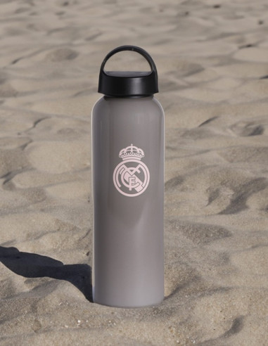 Real Madrid botella metálica gris 600 ml.