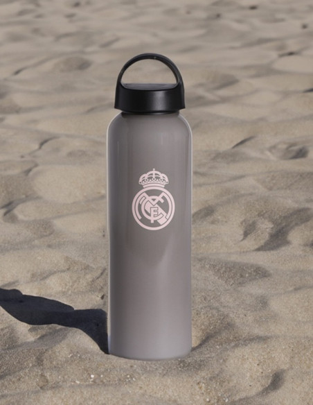 Real Madrid botella metálica gris 600 ml.