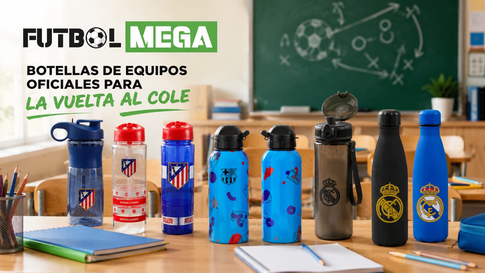 Botellas de equipos de fútbol