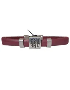 FC Barcelona pulsera de cuero marrón con escudo metálico