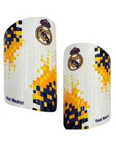 Espinilleras oficiales del Real Madrid unisex infantiles y juveniles con refuerzo interior de EVA