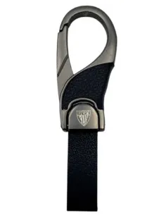 Llavero Athletic Club metal y cuero entrelazado negro