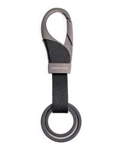 Llavero Athletic Club metal y cuero entrelazado negro 2